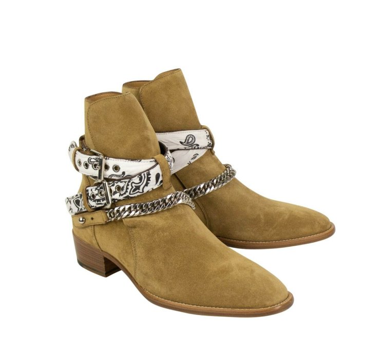 Tan Suede Bandana Buckle Boot Size 43 5