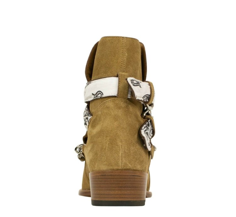 Tan Suede Bandana Buckle Boot Size 7 5 40 5