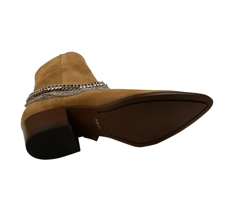 Tan Suede Chain Link Boots Size 46