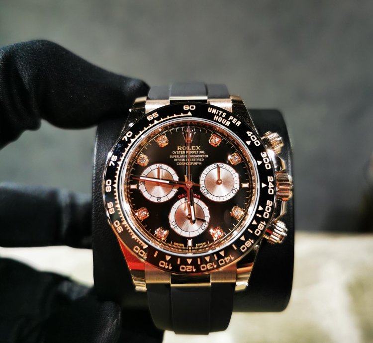 Rolex Daytona Basel One 126515ln Black Dial With Diamond Rose Gold Daytona 40mm