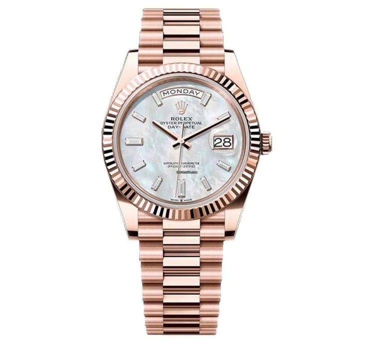 Rolex Day-date 40 228235 18k Rose Gold Mop Diamond Dial 40 Mm