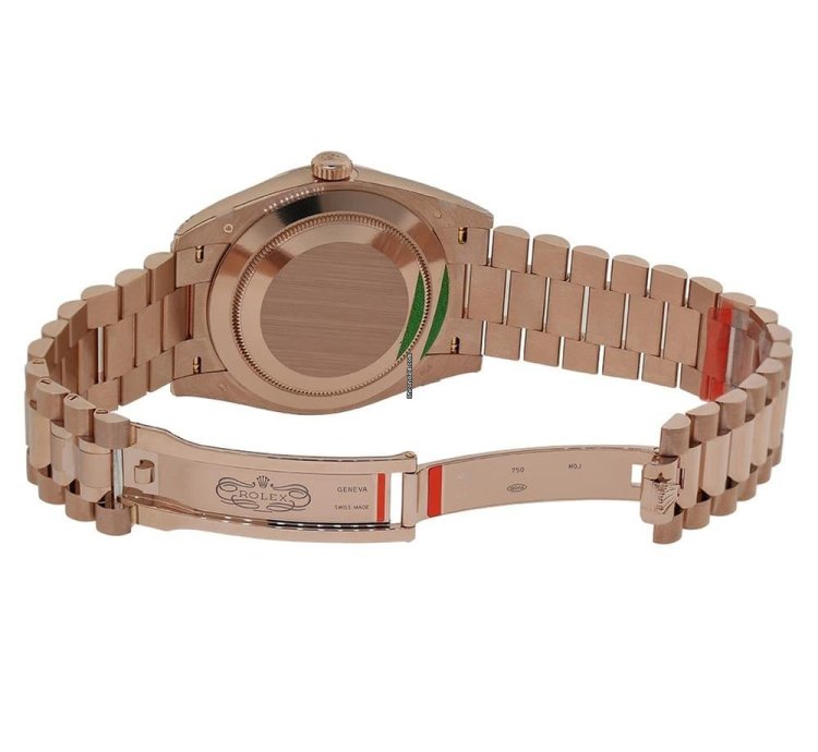 Rolex Day-date 40 228235 18k Rose Gold Olive Green Roman Dial 40 Mm