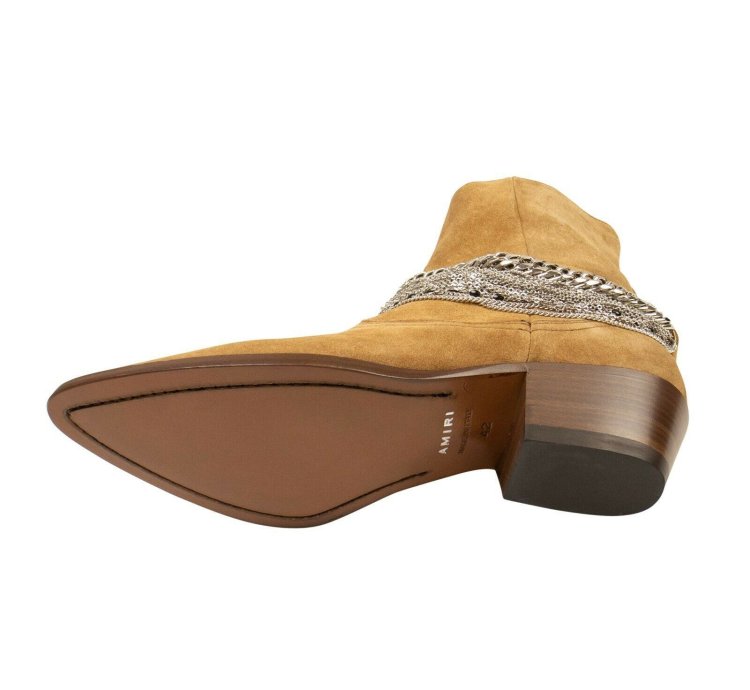 Tan Suede Chain Western Boot Size 43