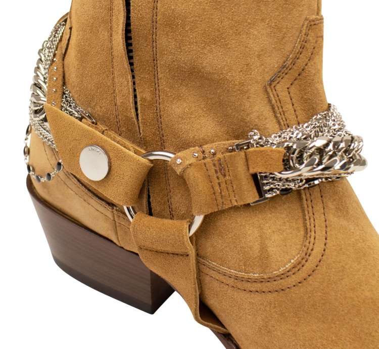 Tan Suede Chain Western Boot Size 43 1690