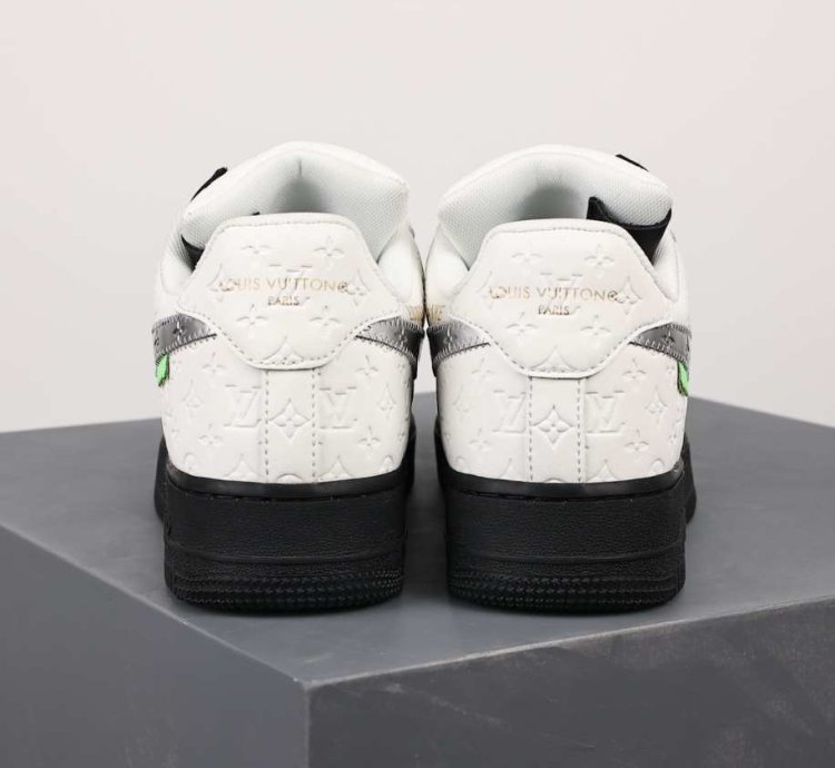 Lv X Nike Air Force Low White Black Silver