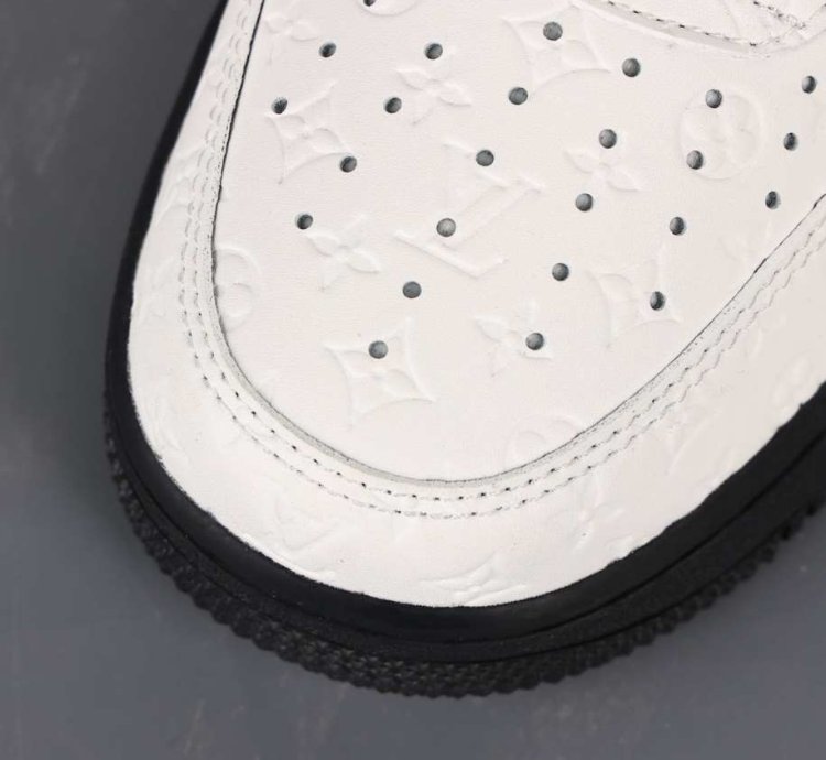 Lv X Nike Air Force Low White Black Silver