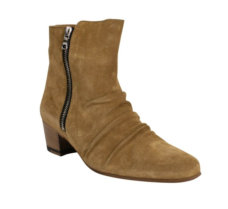 Tan Suede Stack Ankle Boots Shoe Size 6 36
