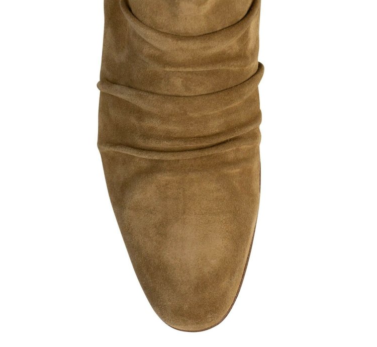 Tan Suede Stack Ankle Boots Shoe Size 6 36