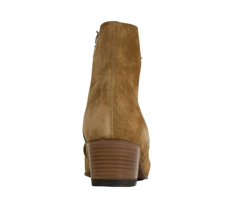 Tan Suede Stack Ankle Boots Shoe Size 6 36