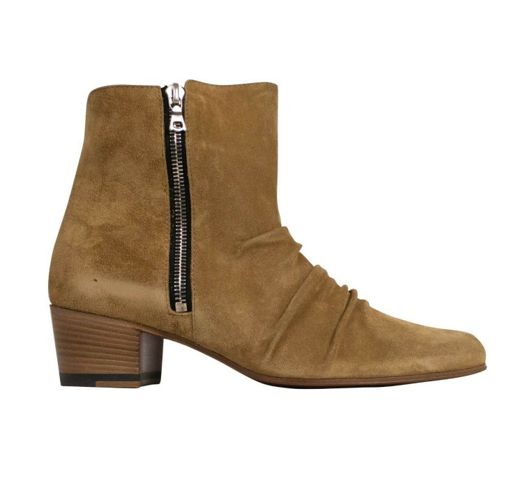 Tan Suede Stack Ankle Boots Shoe Size 6 36