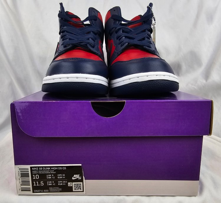 Supreme Nike Sb Dunk High By Any Means Navy Red Men