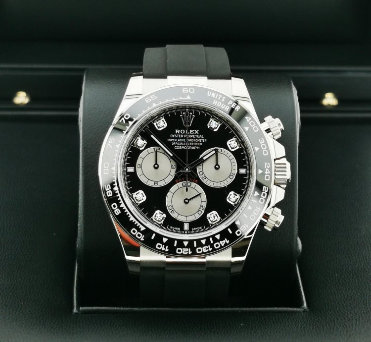 Rolex Daytona Basel One 126519 126519g Black With Diamond White Gold 40mm