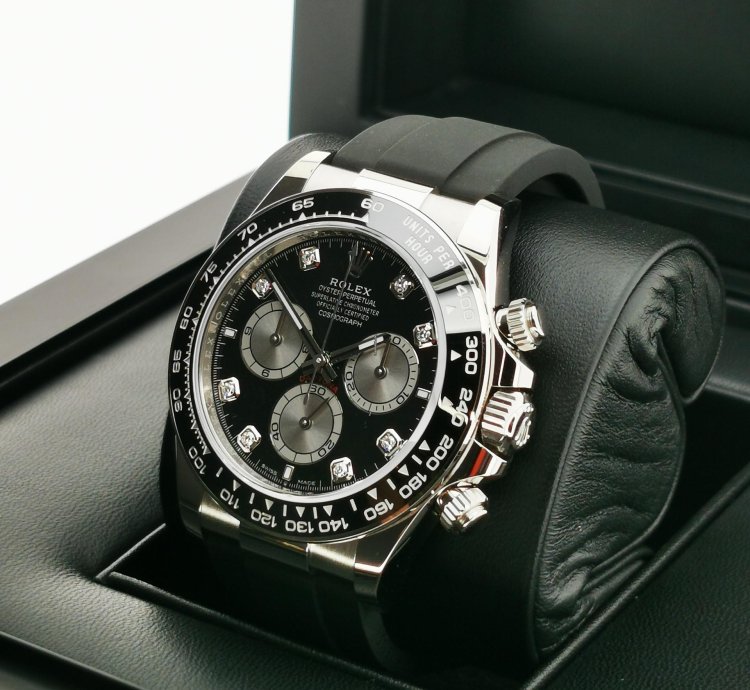 Rolex Daytona Basel One 126519 126519g Black With Diamond White Gold 40mm