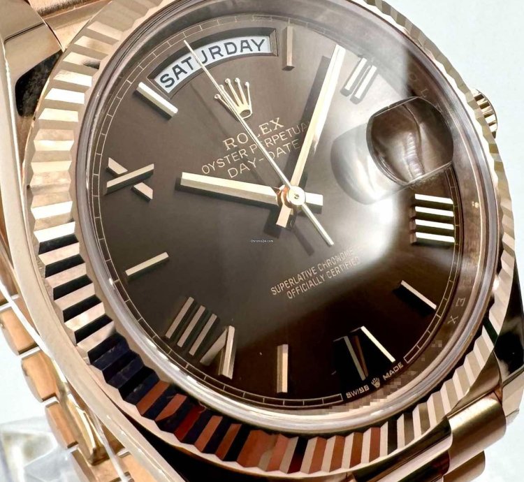 Rolex Day-date 40 228235 40mm Rose Gold Chocolate Roman Dial Unworn 2024