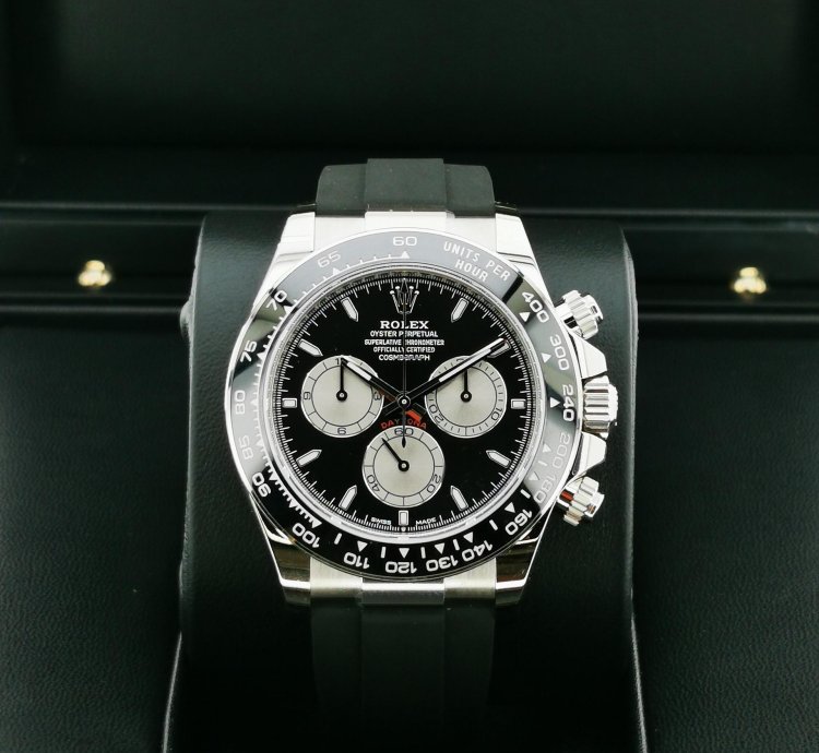 Rolex Daytona Basel One 126519 Black White Gold 40mm Oyster Rubber Strap