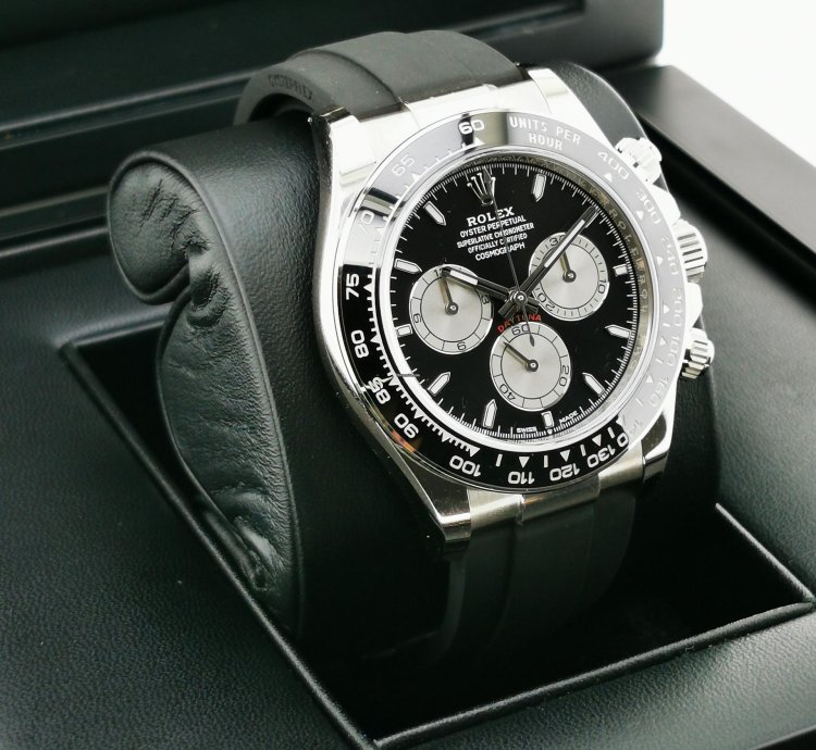 Rolex Daytona Basel One 126519 Black White Gold 40mm Oyster Rubber Strap