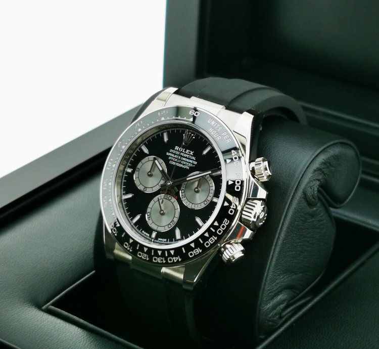 Rolex Daytona Basel One 126519 Black White Gold 40mm Oyster Rubber Strap
