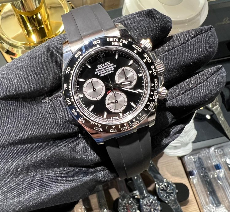 Rolex Daytona Basel One 126519 Black White Gold 40mm Oyster Rubber Strap