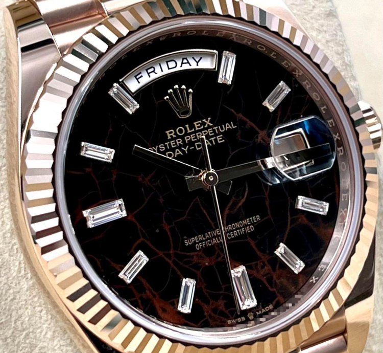 Rolex Day-date 40 228235 40mm Rose Gold Eisenkiesel Baguette Dial Unworn 2023