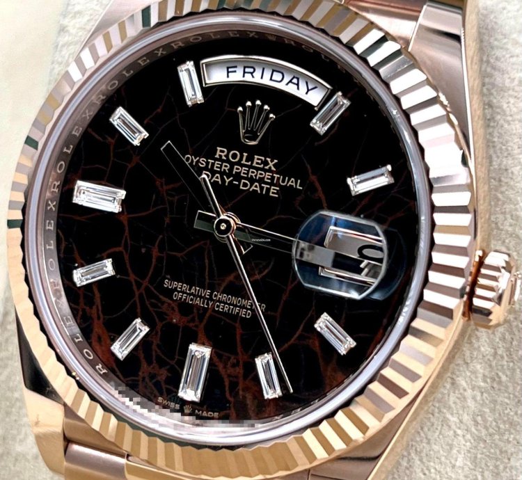 Rolex Day-date 40 228235 40mm Rose Gold Eisenkiesel Baguette Dial Unworn 2023