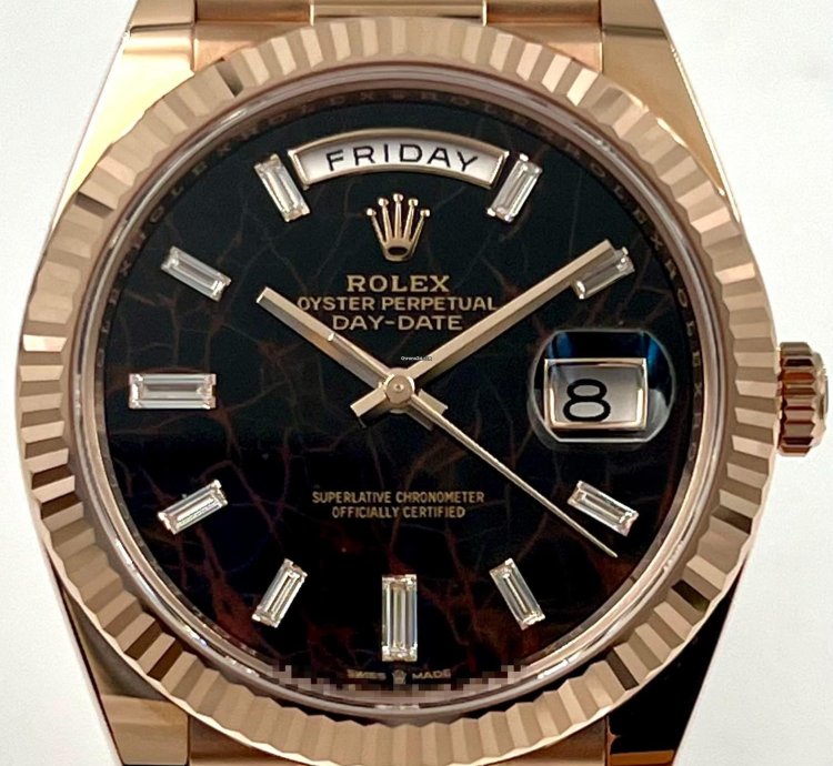 Rolex Day-date 40 228235 40mm Rose Gold Eisenkiesel Baguette Dial Unworn 2023