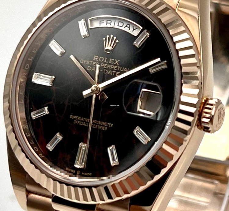 Rolex Day-date 40 228235 40mm Rose Gold Eisenkiesel Baguette Dial Unworn 2023