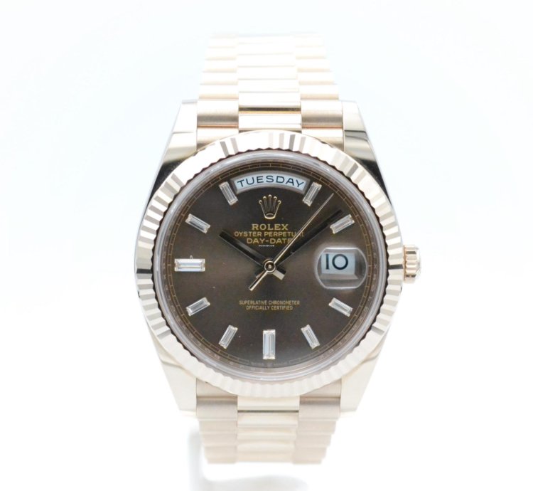 Rolex Day-date 40 228235 Choco Baguette Dial Unworn