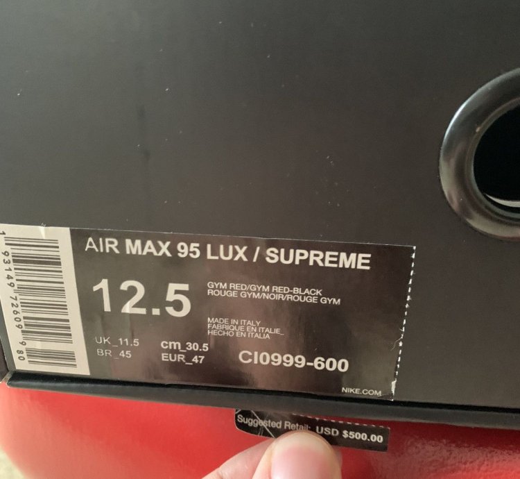 Ultra Rare Supreme Nike Air Max 95 Lux Black
