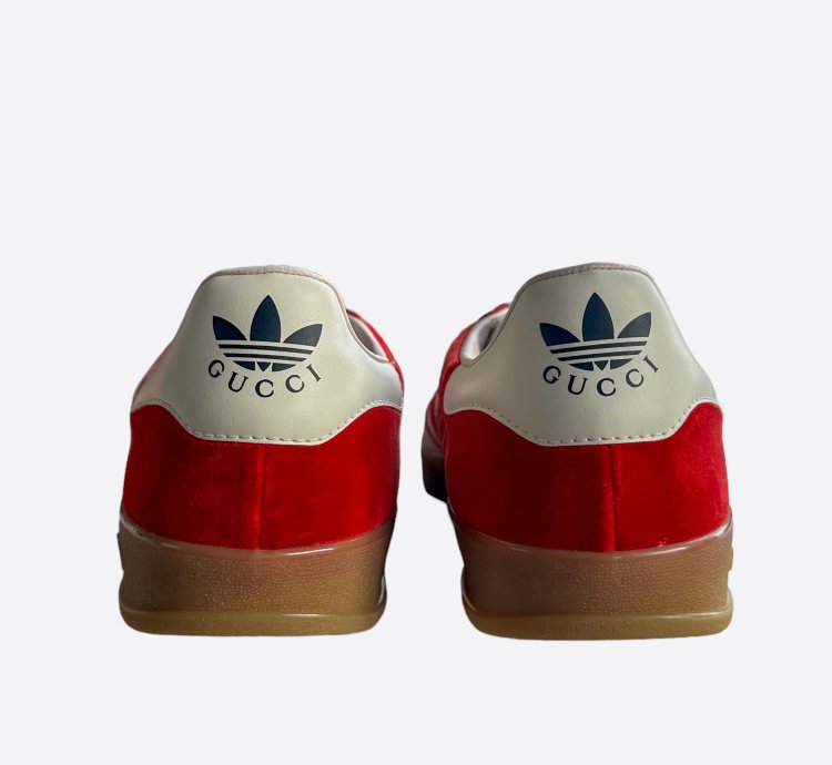 Gucci Adidas Red White Gazelle Sneakers