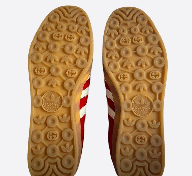 Gucci Adidas Red White Gazelle Sneakers