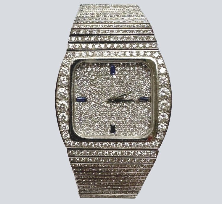 Patek Philippe Diamond Set Cushion Case Bracelet Watch Ref 3636
