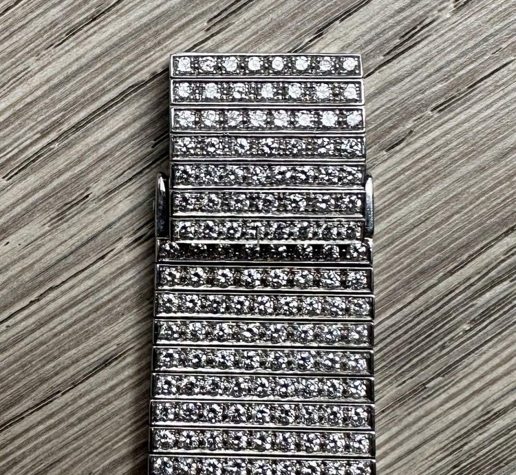 Patek Philippe Diamond Set Cushion Case Bracelet Watch Ref 3636