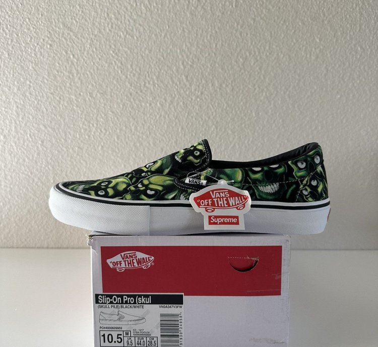 Vans Slip-on Supreme Skull Pile Green