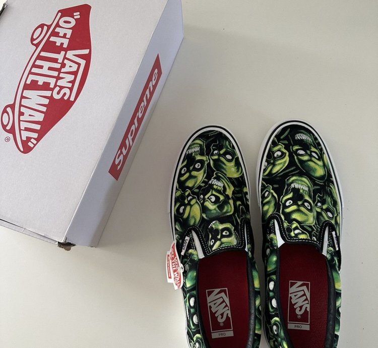 Vans Slip-on Supreme Skull Pile Green