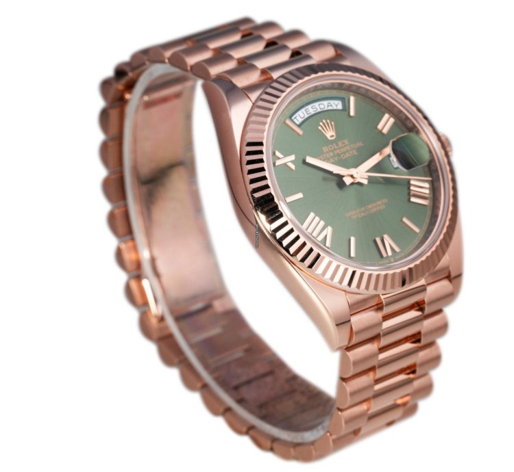 Rolex Day-date 40 228235 Olive Green 60th Anniversary Day-date 40 President Rose Gold Full Set