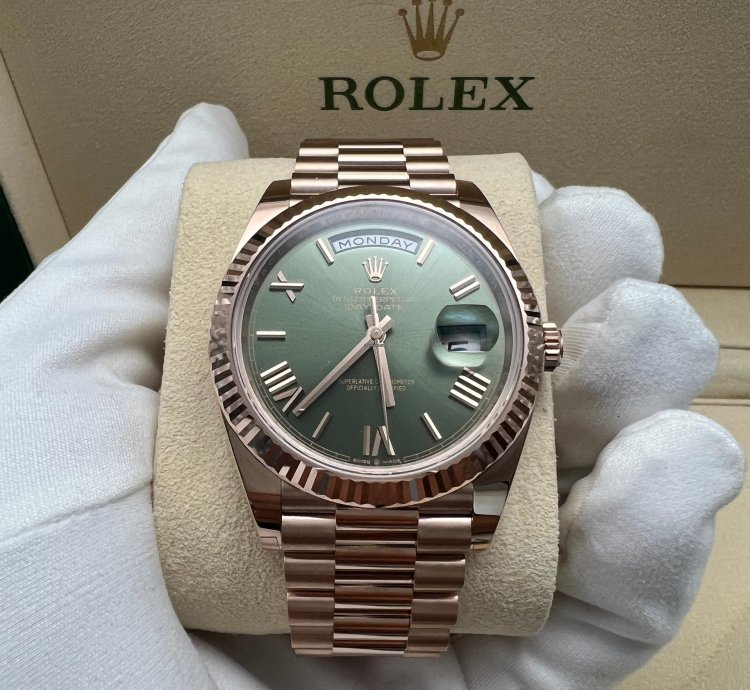 Rolex Day-date 40 228235 Olive Rose Gold Green Dial New 2023