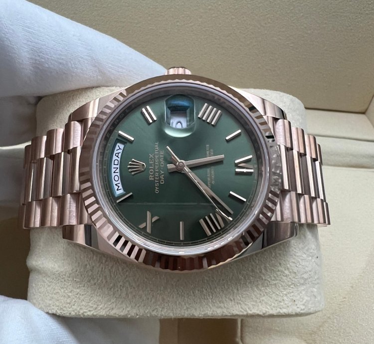 Rolex Day-date 40 228235 Olive Rose Gold Green Dial New 2023