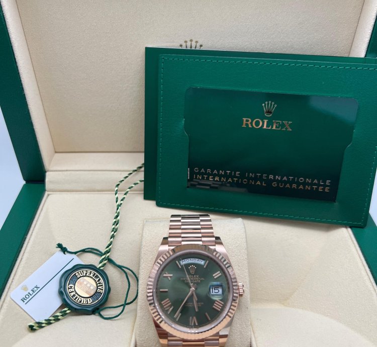 Rolex Day-date 40 228235 Olive Rose Gold Green Dial New 2023