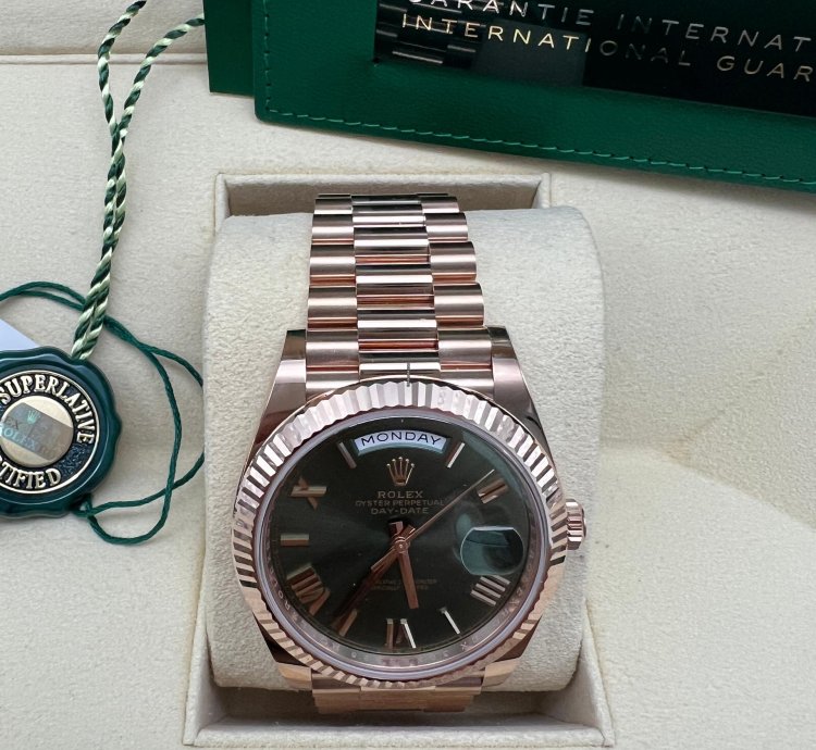 Rolex Day-date 40 228235 Olive Rose Gold Green Dial New 2023