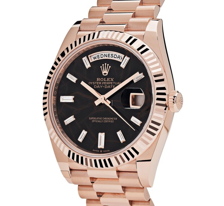 Rolex Day-date 40 228235 Rose Gold Eisenkiesel Diamond Dial