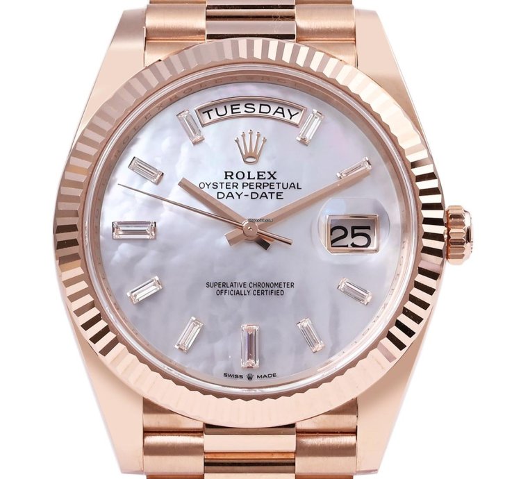 Rolex Day-date 40 228235 Rose Gold Mop Diamond Dial Fullset
