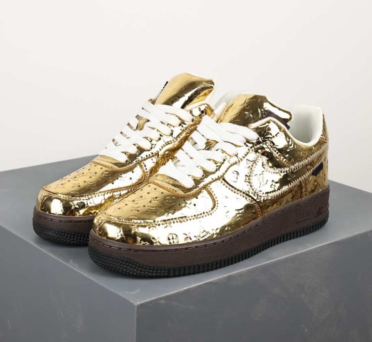 Air Force 1 Low Louis Vuitton Metallic Gold