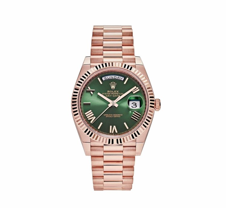 Rolex Day-date 40 228235 Rose Gold Olive Green Dial 2024