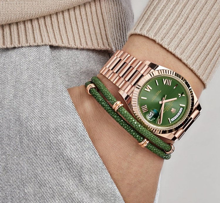 Rolex Day-date 40 228235 Rose Gold Olive Green Dial 2024