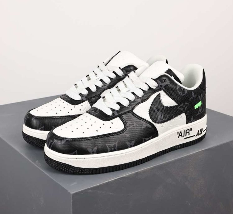 Black And White Lv X Nike Air Force 1 Low