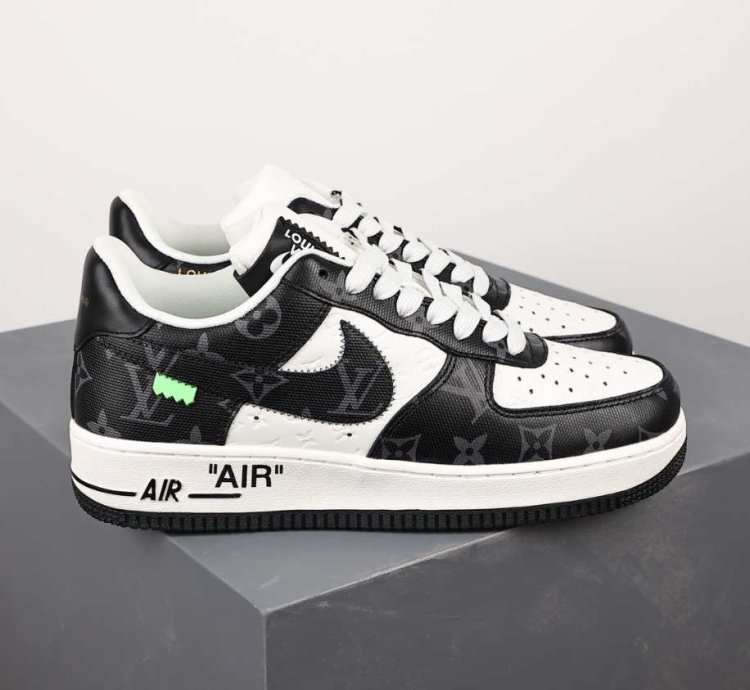 Black And White Lv X Nike Air Force 1 Low