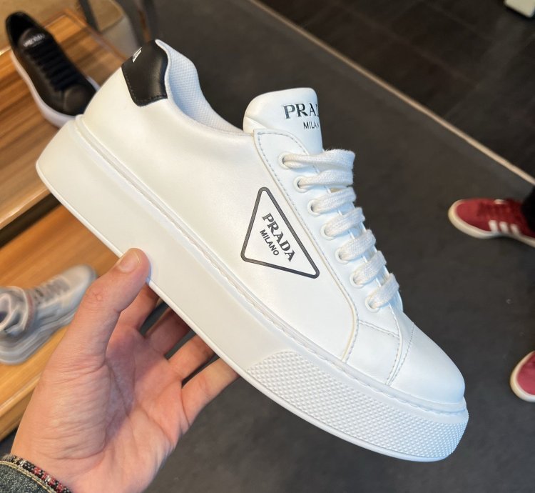 White Leather District Trainers