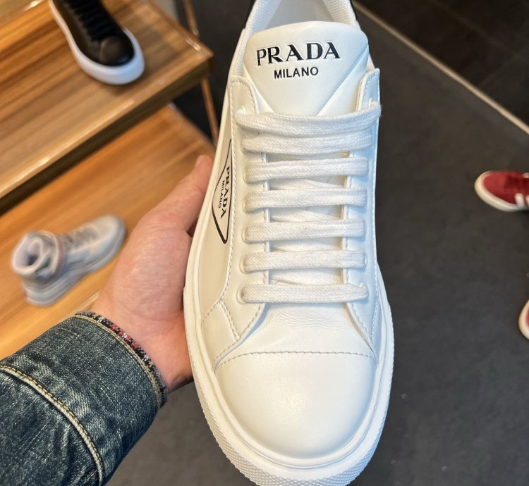 White Leather District Trainers