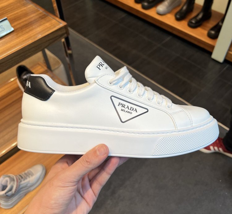 White Leather District Trainers