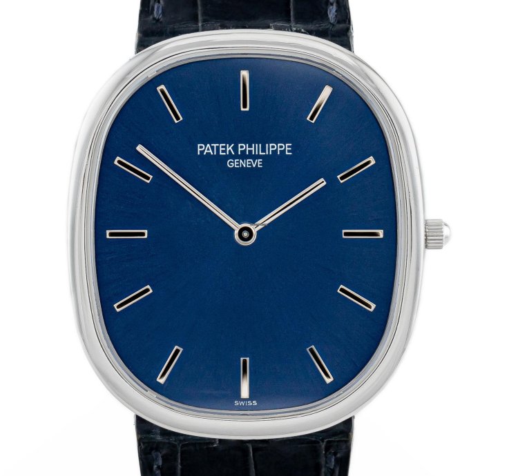 Patek Philippe Golden Ellipse Platinum Blue Dial Ref 5738p-001 Full Set